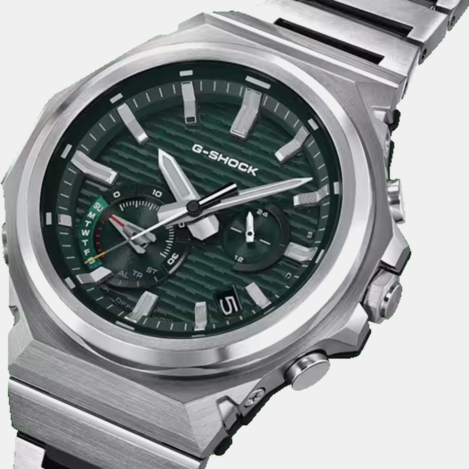 G-Shock Men Solar Green Dial Chronograph Stainless Steel Watch GST-B1000D-3A G1772