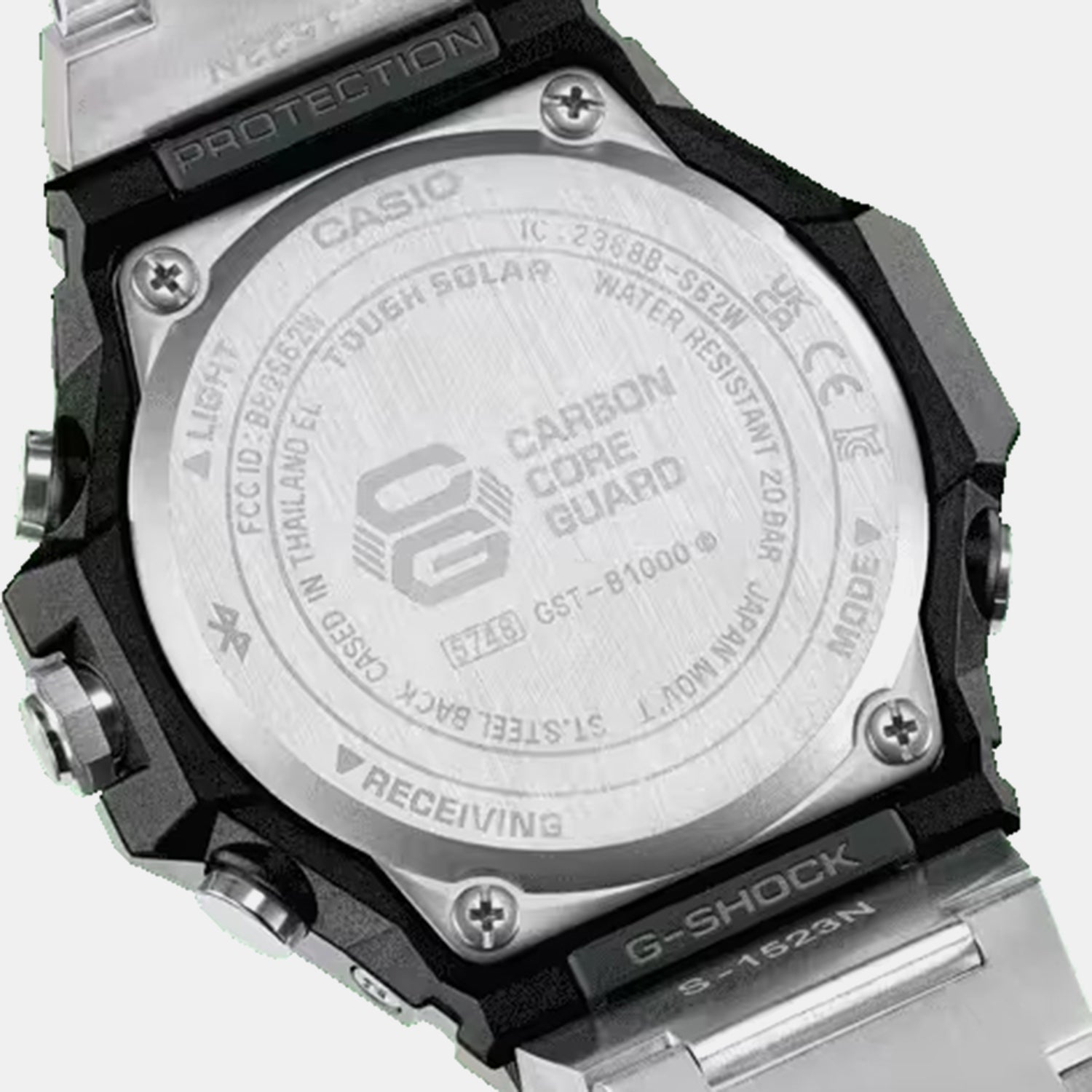 G-Shock Men Solar Green Dial Chronograph Stainless Steel Watch GST-B1000D-3A G1772