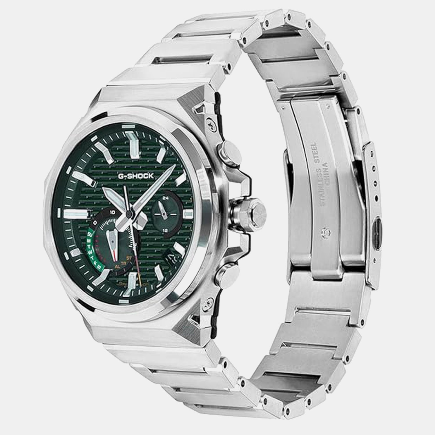 G-Shock Men Solar Green Dial Chronograph Stainless Steel Watch GST-B1000D-3A G1772