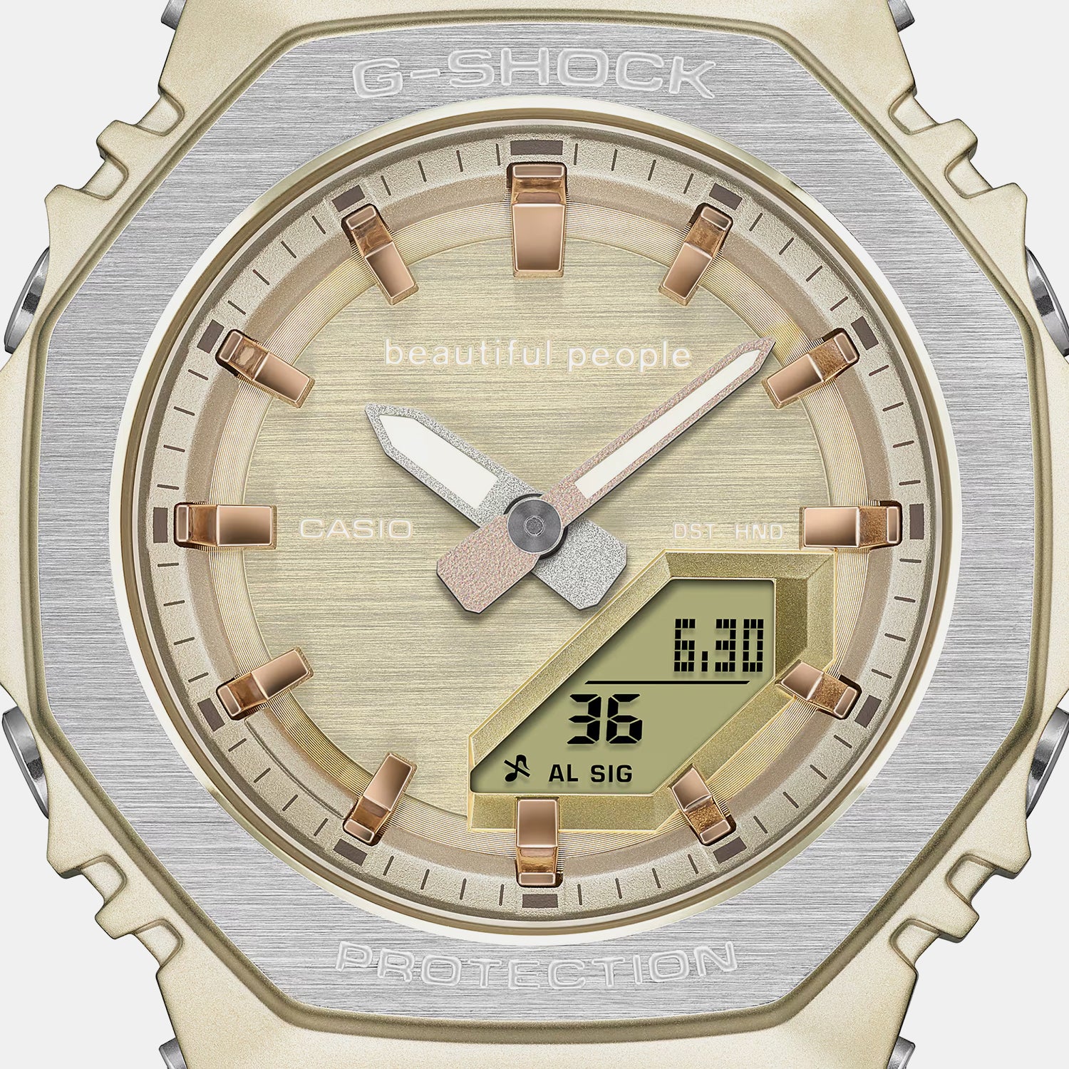 G-Shock x Beautiful People Limited Edition Women Quartz Gold Dial Analog-Digital Watch G1783