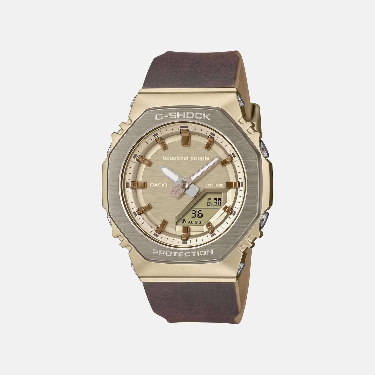 G-Shock x Beautiful People Limited Edition Women Quartz Gold Dial Analog-Digital Watch G1783