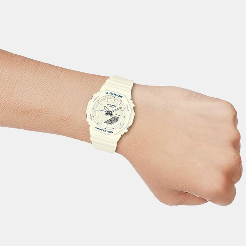 Women Quartz White Dial Analog-Digital Resin Watch G1798