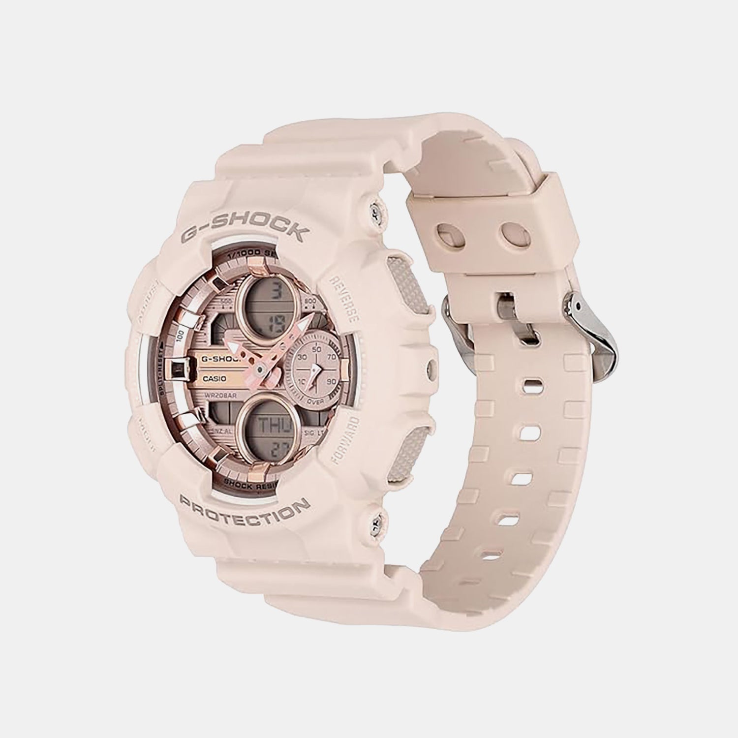 G-shock Women Quartz Rose Gold Dial Analog Resin Watch G1801
