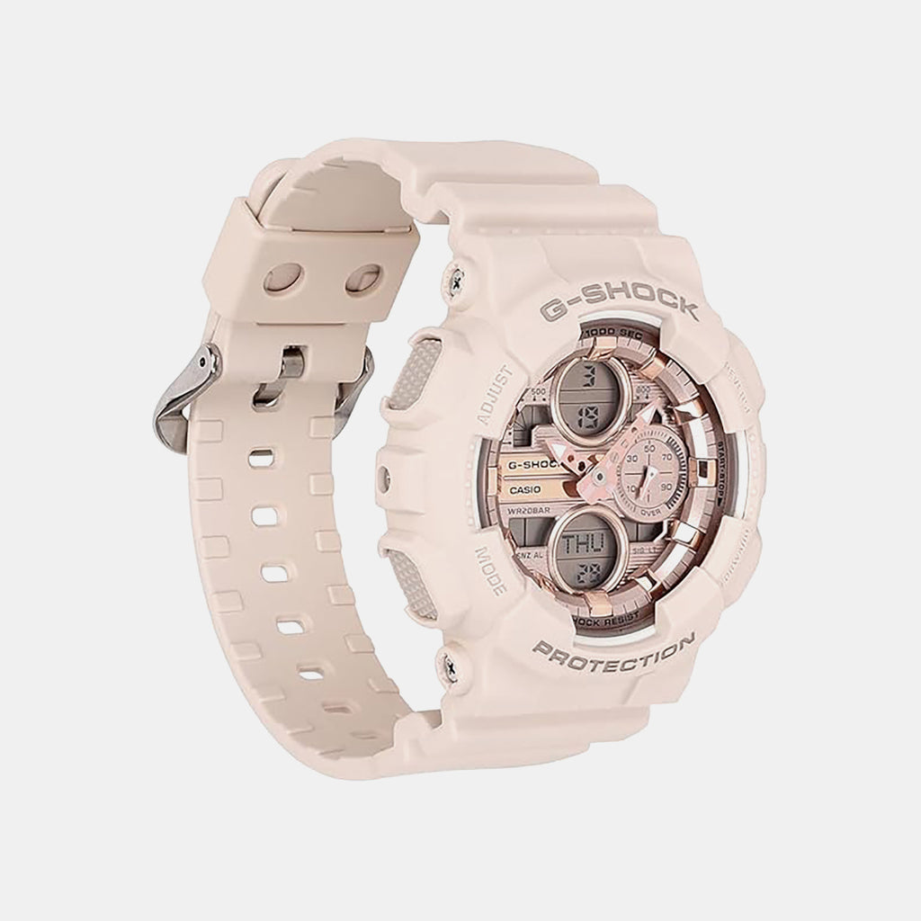 G-shock Women Quartz Rose Gold Dial Analog Resin Watch G1801
