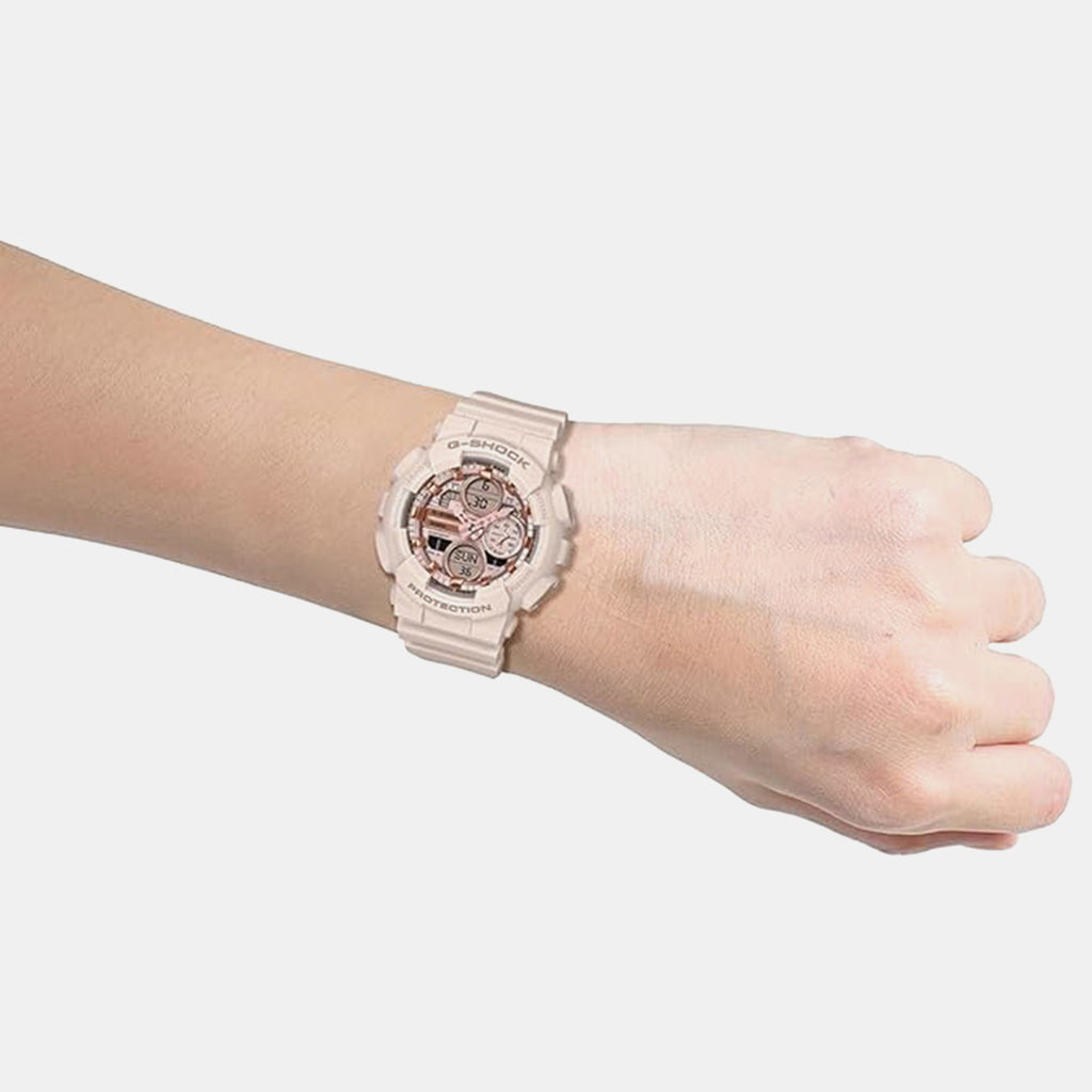 G-shock Women Quartz Rose Gold Dial Analog Resin Watch G1801