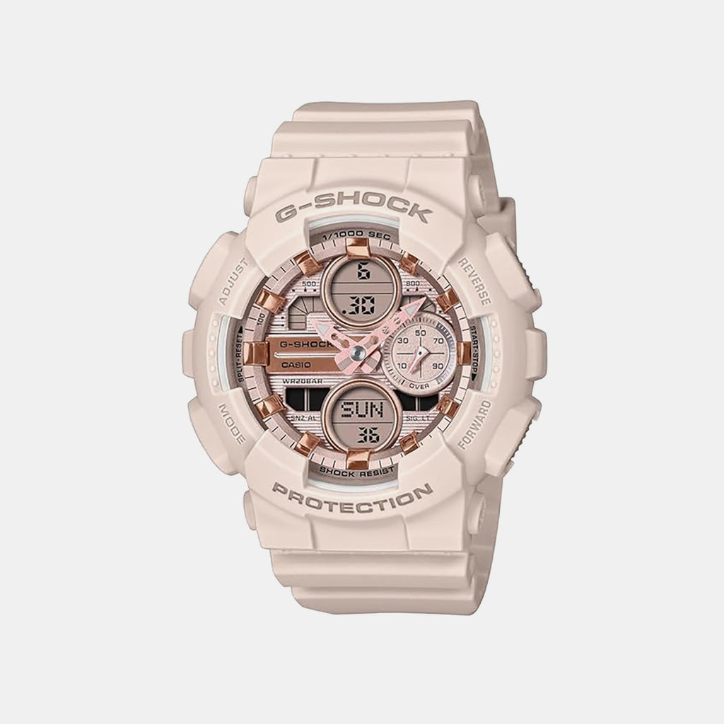 G-shock Women Quartz Rose Gold Dial Analog Resin Watch G1801