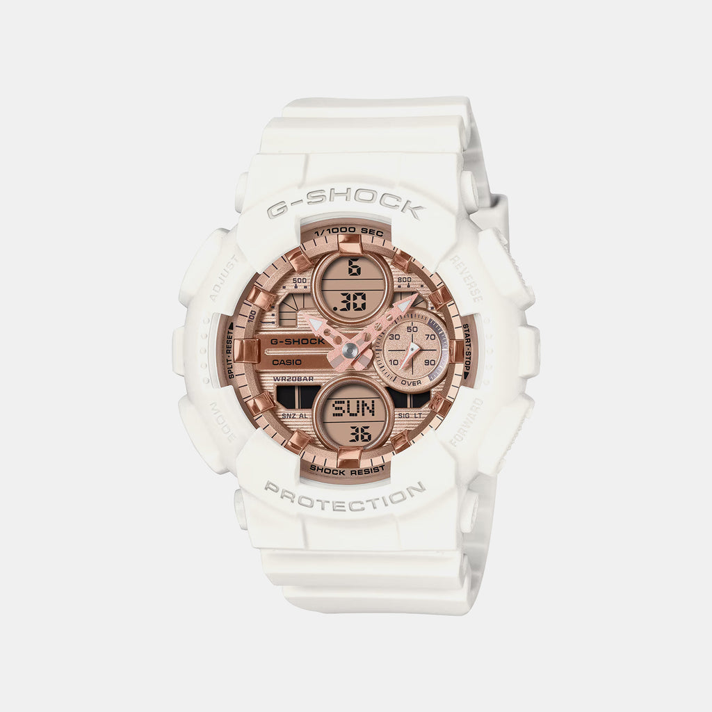 G-shock Women Quartz Rose Gold Dial Analog Resin Watch G1802