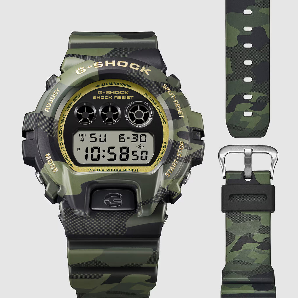 G-shock Dw-6900 Series Men Quartz Green Dial Digital Resin Watch G1805