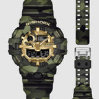 G-shock Ga-700 Series Men Quartz Green Dial Analog Resin Watch G1806