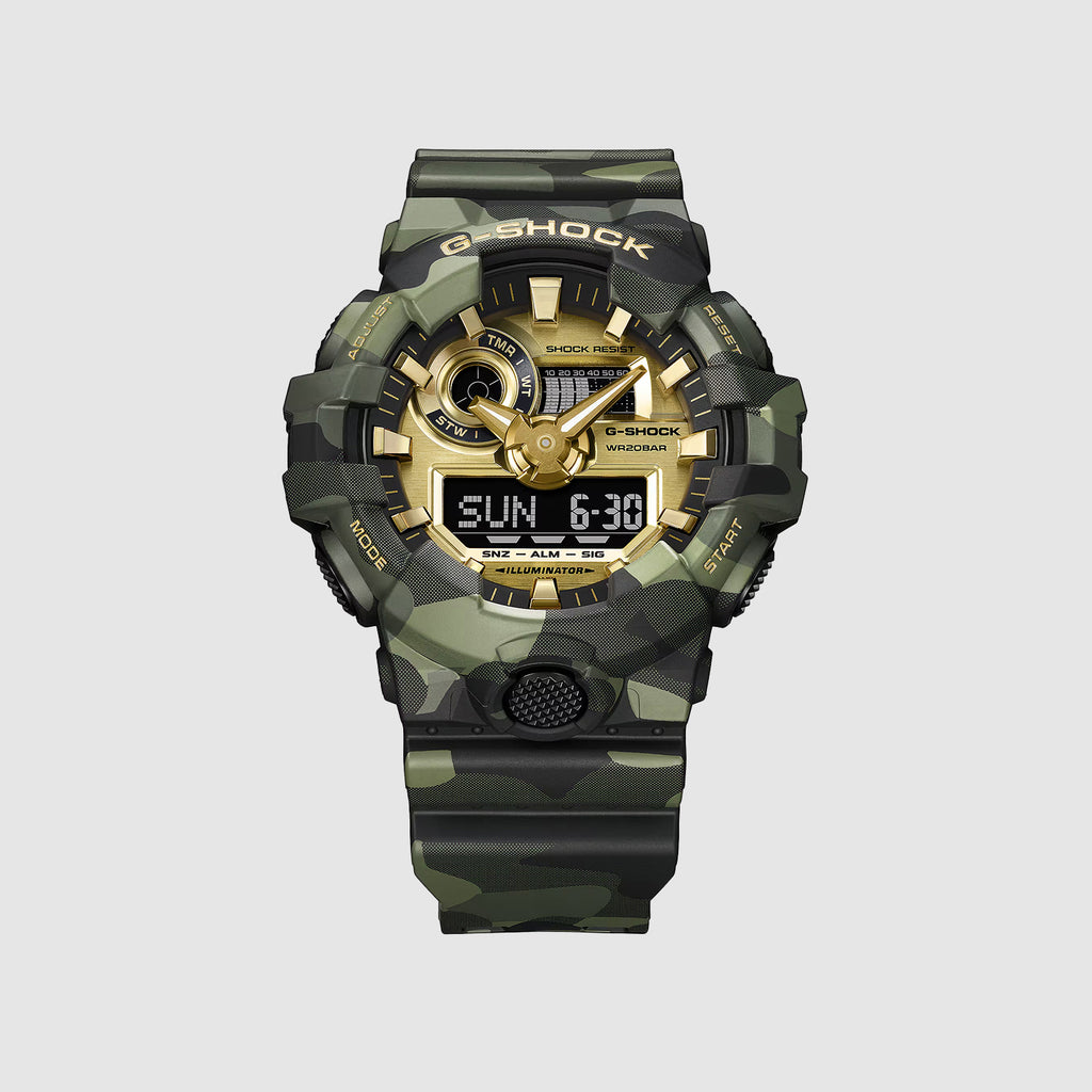 G-shock Ga-700 Series Men Quartz Green Dial Analog Resin Watch G1806