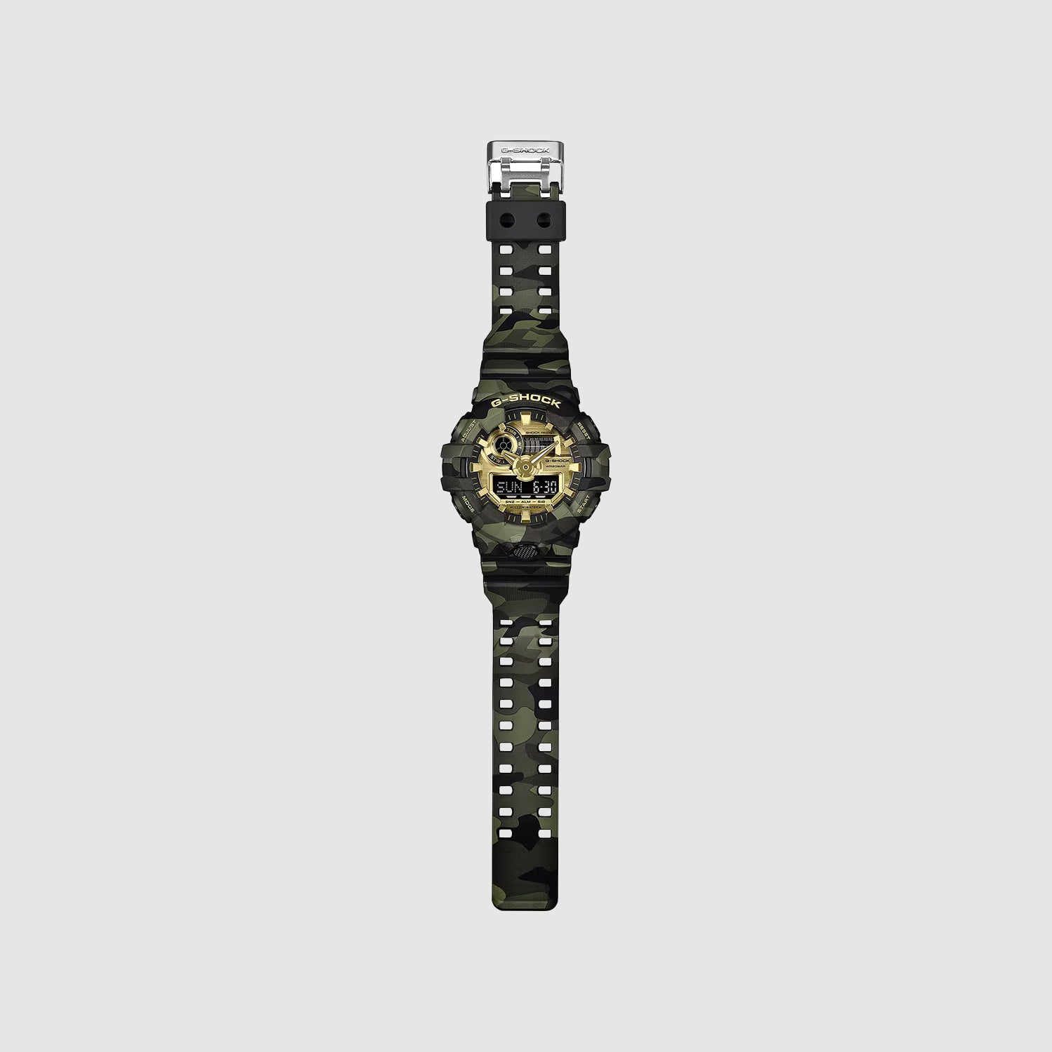 G-shock Ga-700 Series Men Quartz Green Dial Analog Resin Watch G1806