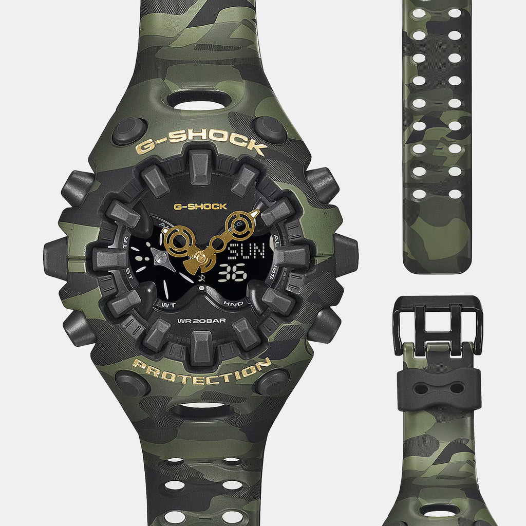 G-shock Ga-v01 Series Men Quartz Green Dial Analog-digital Resin Watch G1807