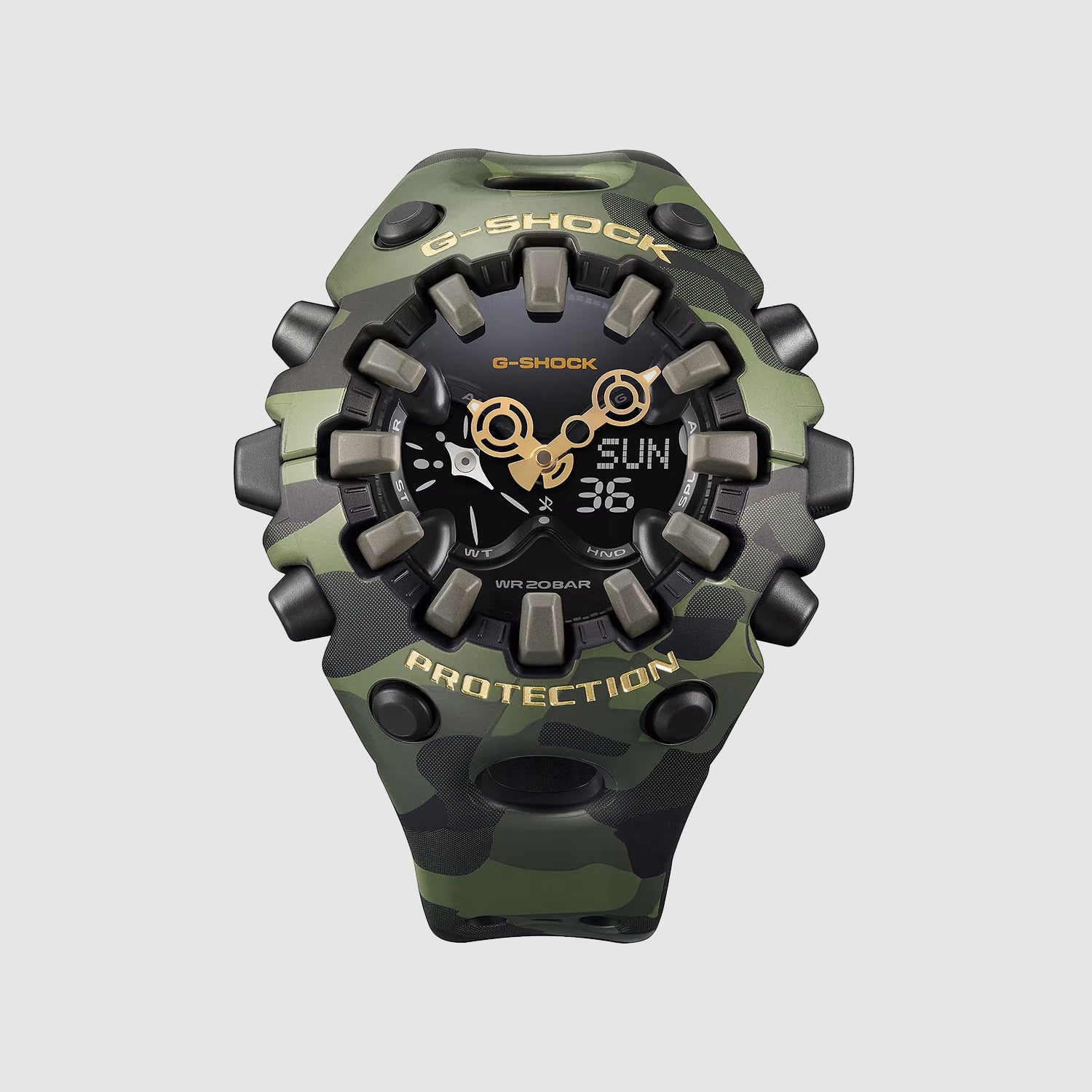G-shock Ga-v01 Series Men Quartz Green Dial Analog-digital Resin Watch G1807