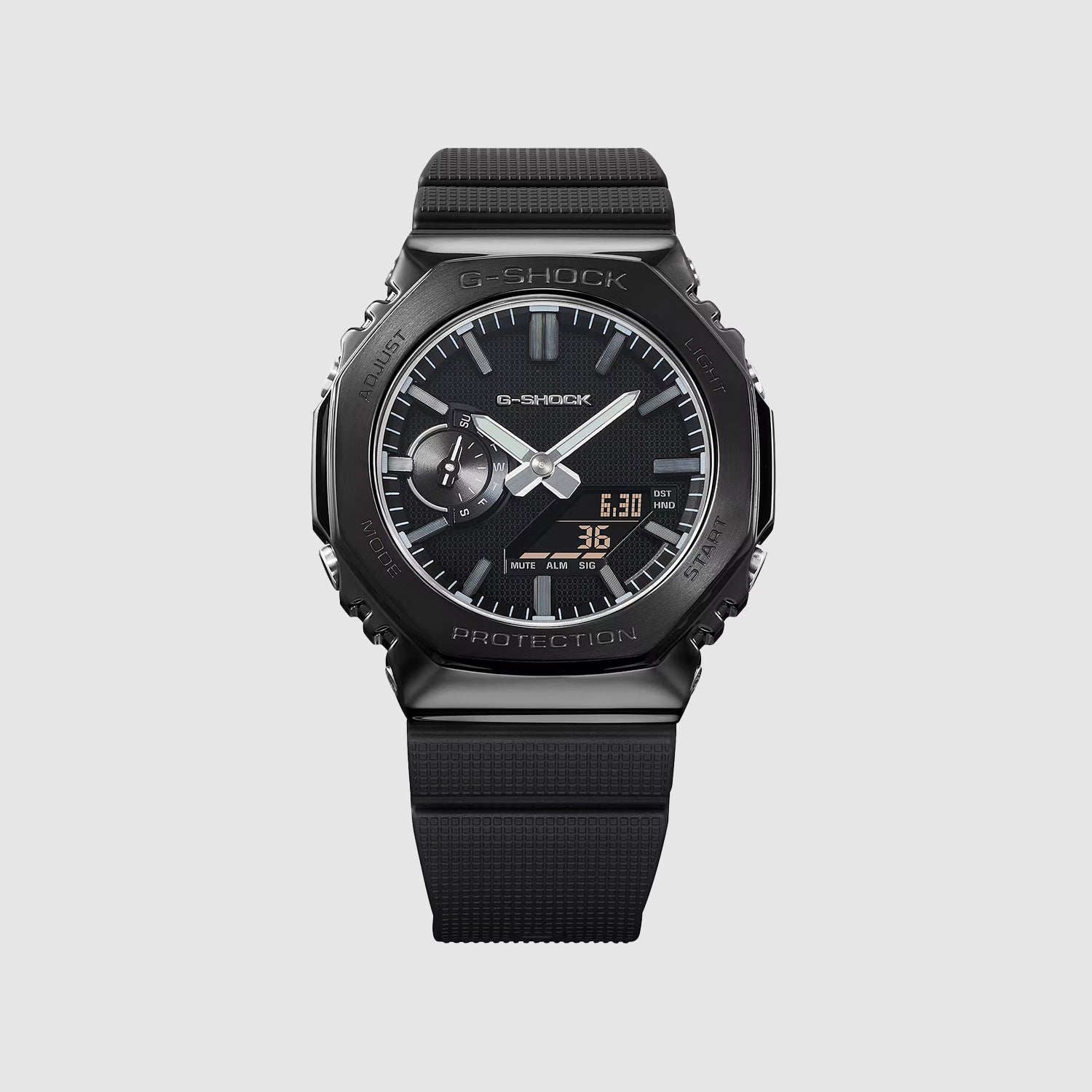 G-shock Gm-2100 Series Men Quartz Black Dial Analog-digital Leather Watch G1813