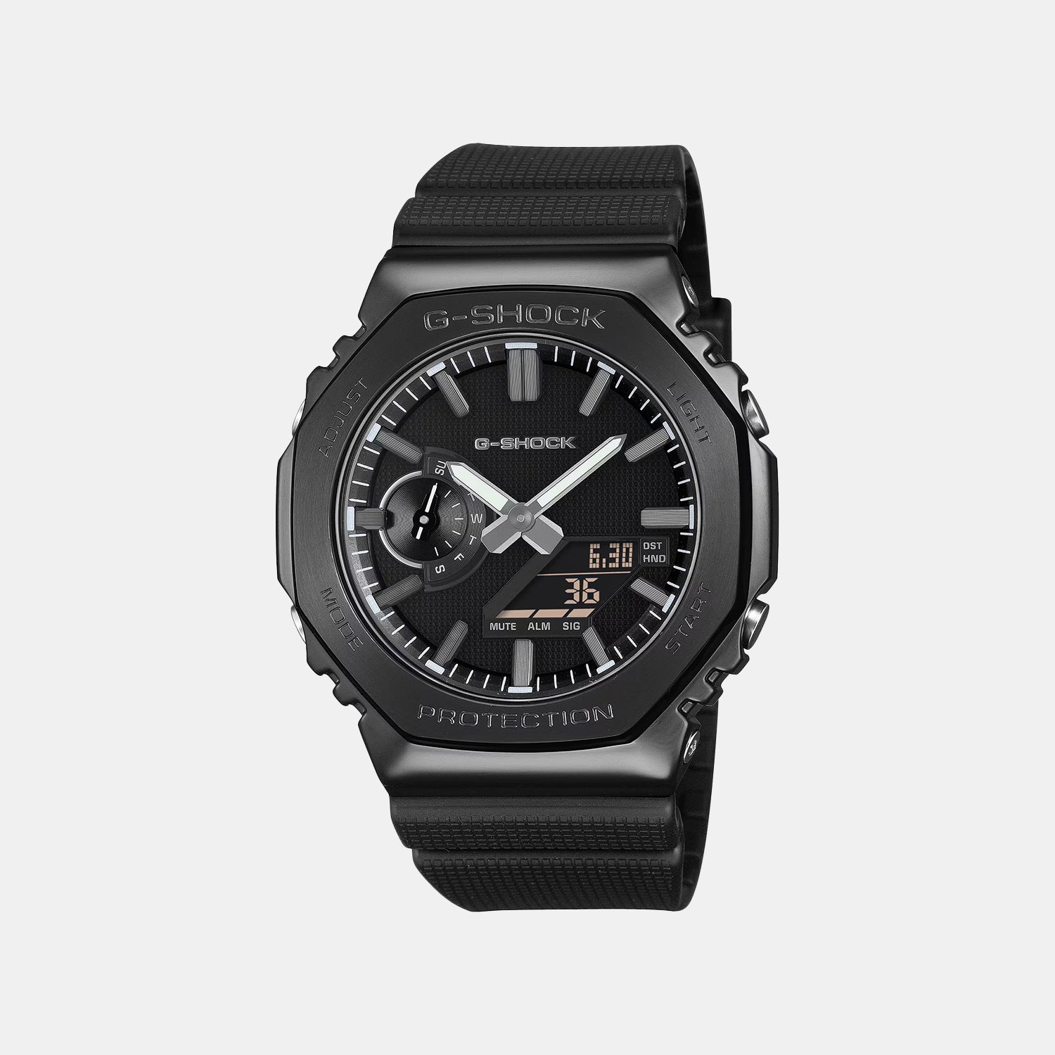 G-shock Gm-2100 Series Men Quartz Black Dial Analog-digital Leather Watch G1813