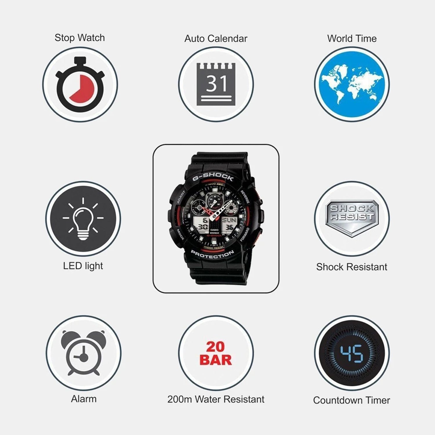 G-Shock Men Quartz Black Dial Analog-Digital Resin Watch G272