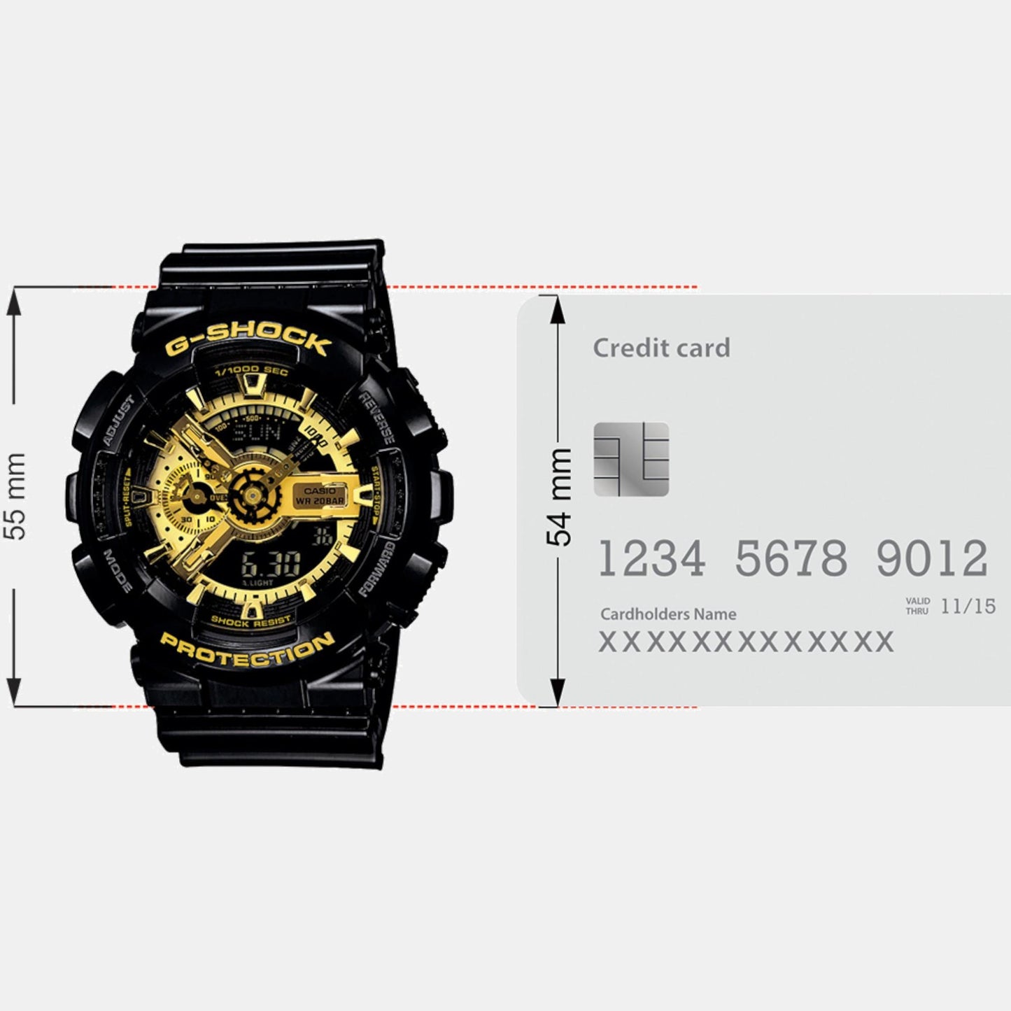 G-Shock Men Black Analog-Digital Resin Watch GA-110GB-1ADR - G339