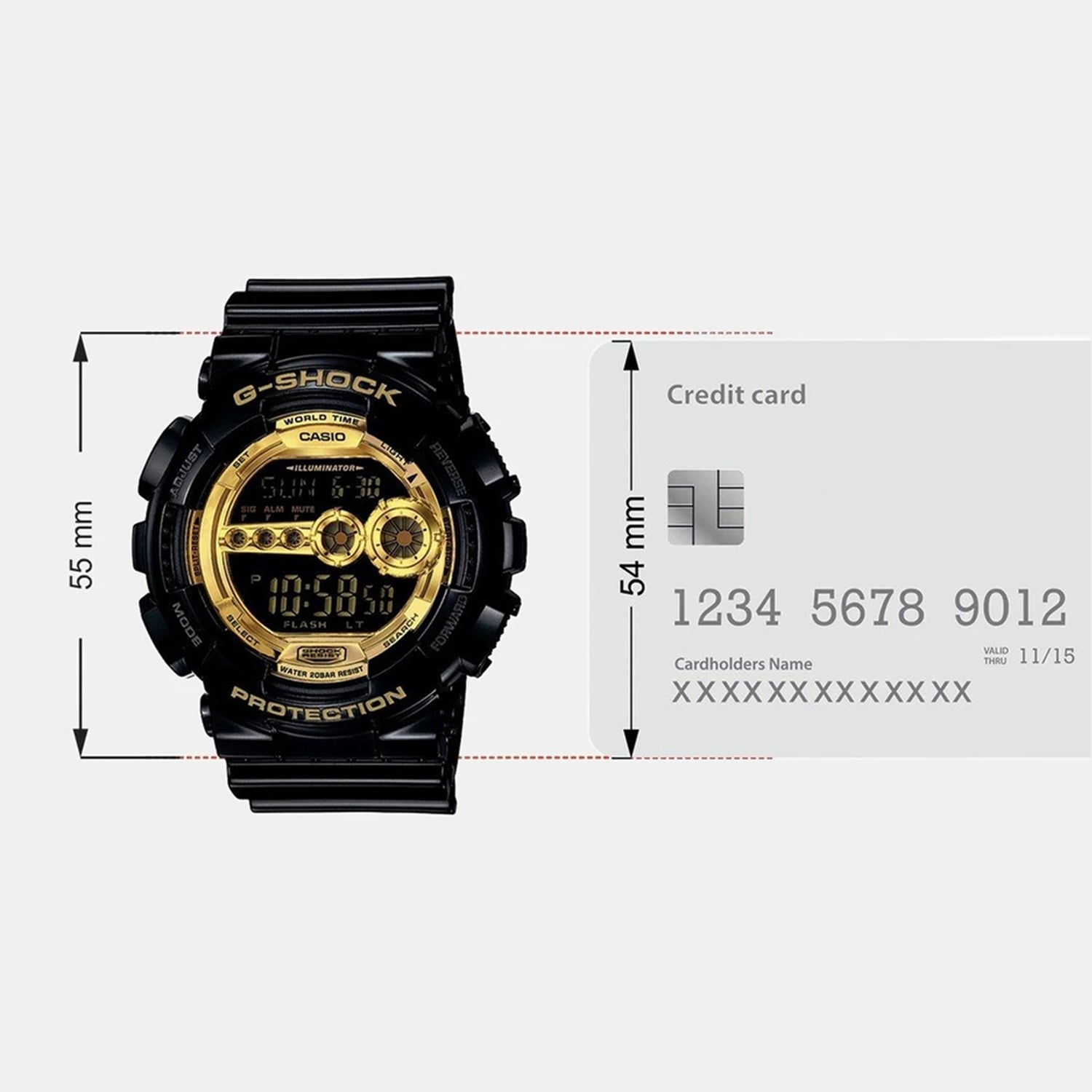 G-Shock Men Quartz Gold Dial Digital Resin Watch G340