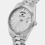 Men Quartz Silver Dial Analog Stainless Steel Watch G3505D-M1103