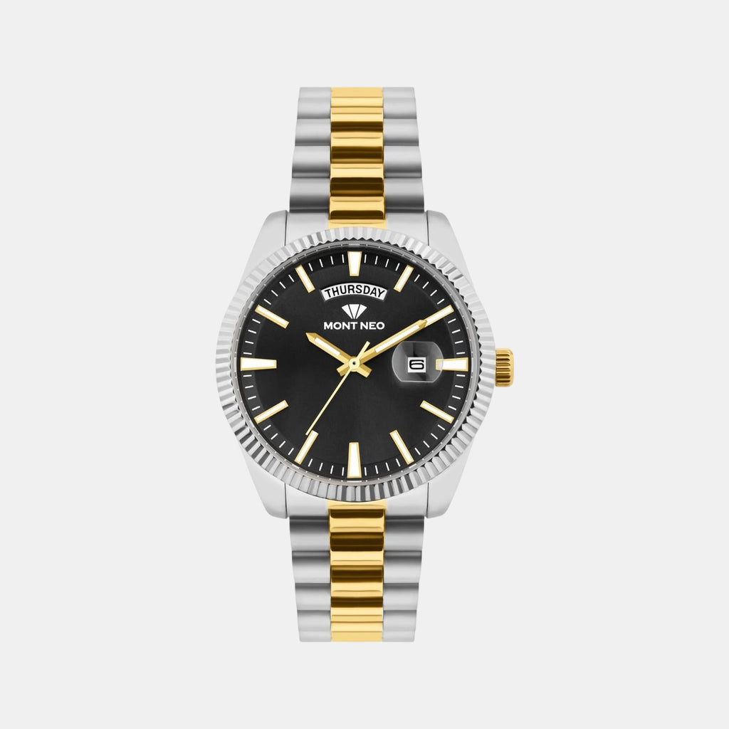 Men Quartz Black Dial Analog Stainless Steel Watch G3505D-M1204
