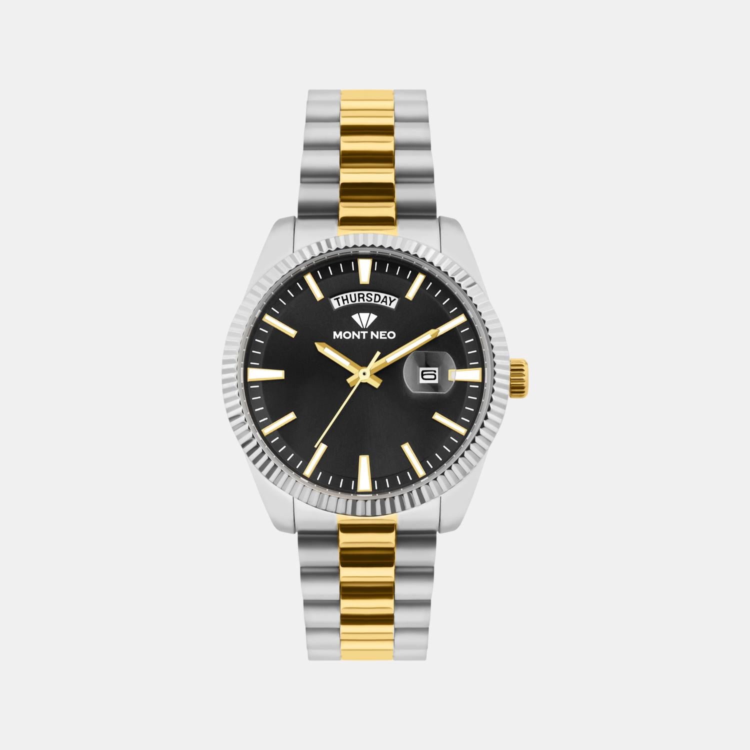 Men Quartz Black Dial Analog Stainless Steel Watch G3505D-M1204