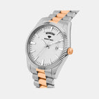 Men Quartz Silver Dial Analog Stainless Steel Watch G3505D-M1303