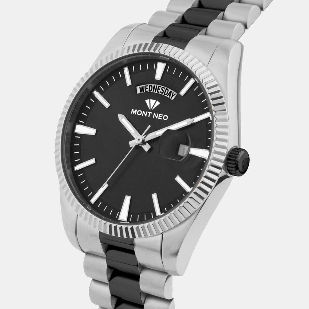 Men Quartz Black Dial Analog Stainless Steel Watch G3505D-M1404