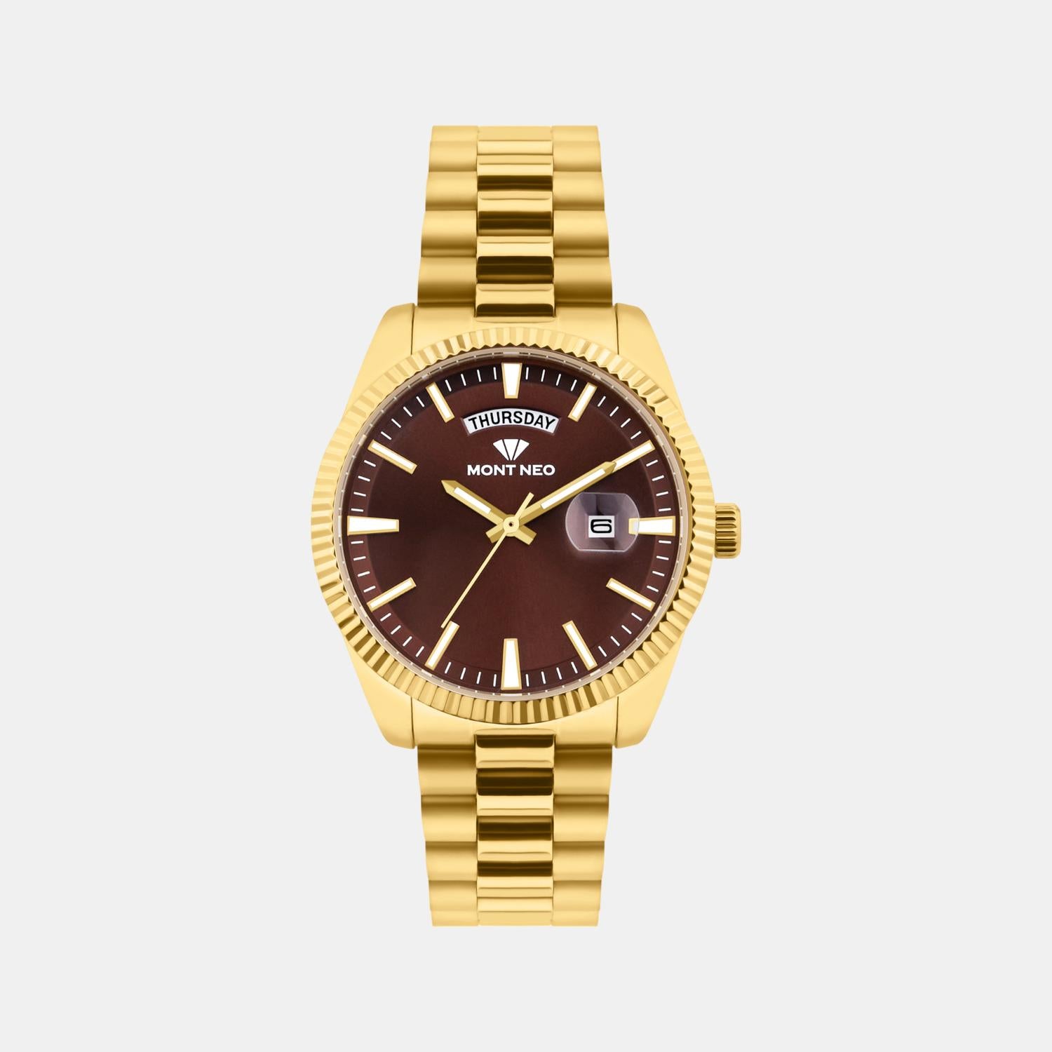 Men Quartz Red Dial Analog Stainless Steel Watch G3505D-M2212