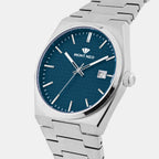 Men Quartz Blue Dial Analog Metal Watch 3509E-M1105