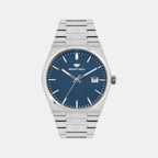 Men Quartz Blue Dial Analog Metal Watch 3509E-M1105