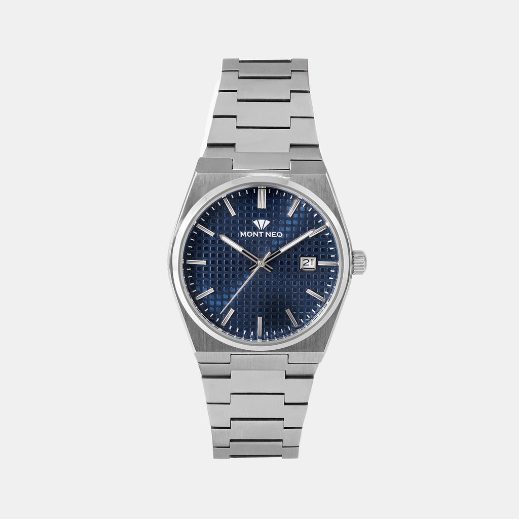 Men Quartz Blue Dial Analog Metal Watch G3509E-M1105