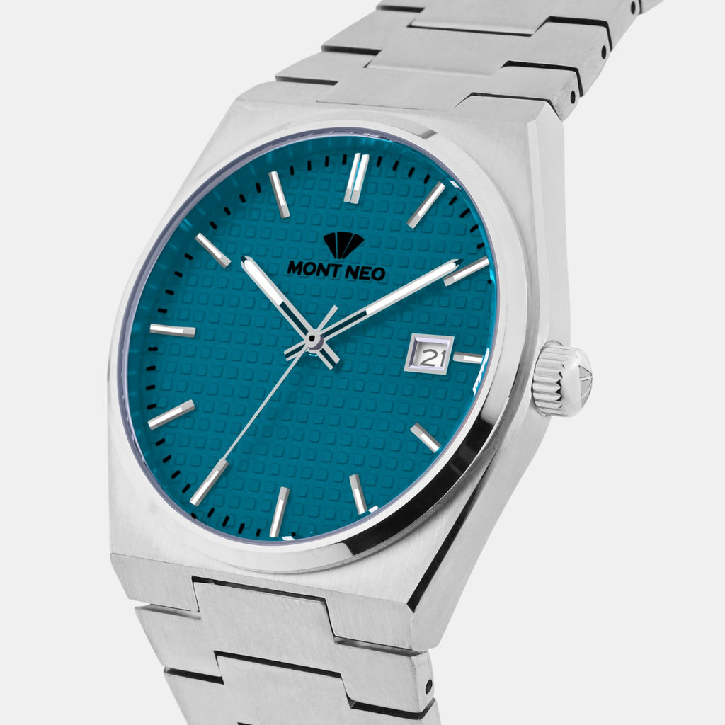 Men Quartz Sea Green Dial Analog Metal Watch 3509E-M1117