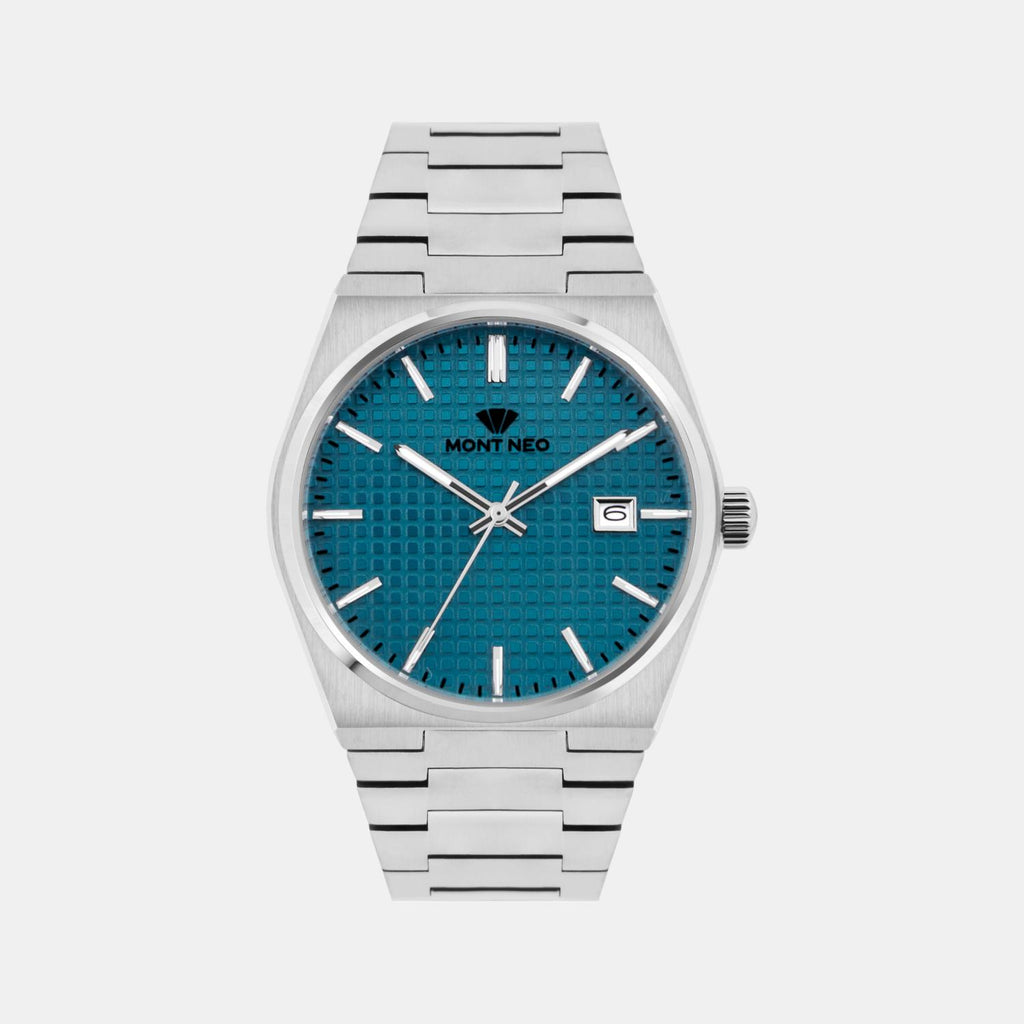 Men Quartz Sea Green Dial Analog Metal Watch 3509E-M1117