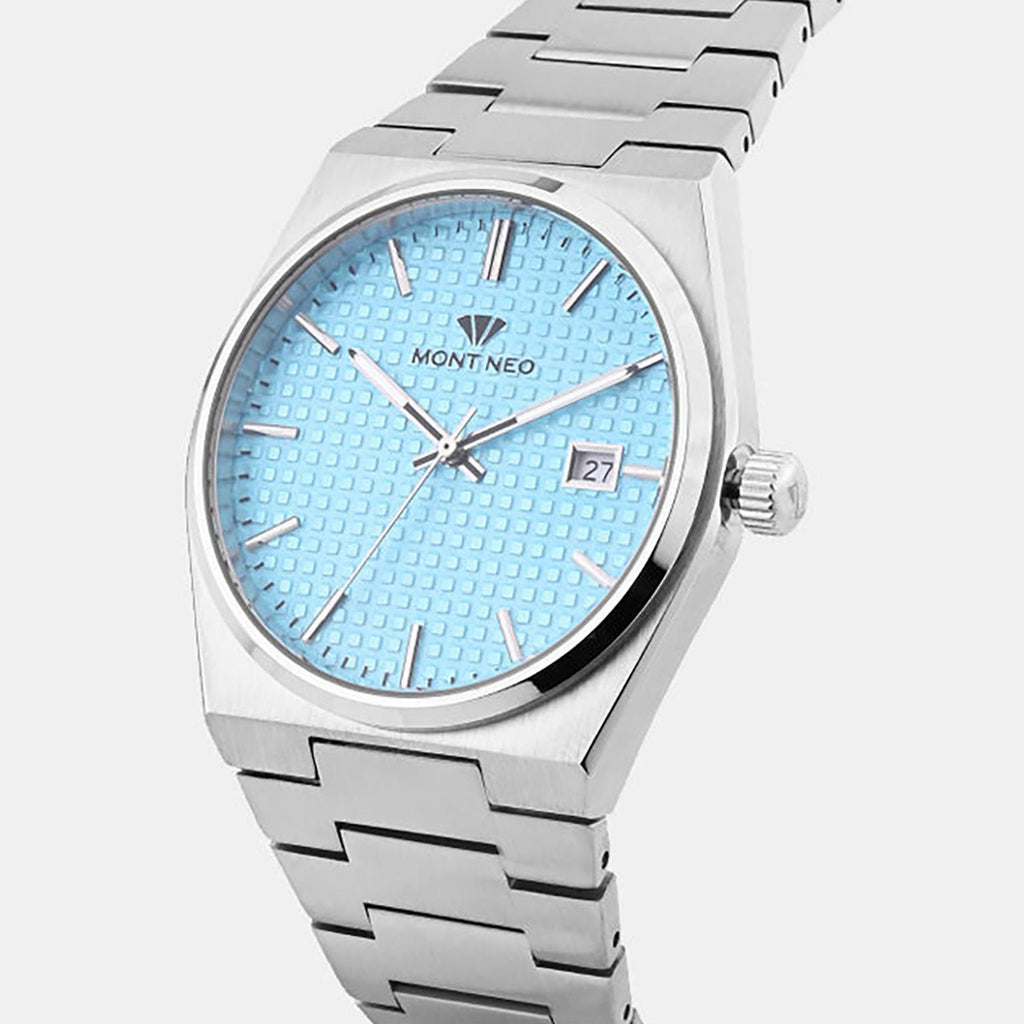 Men Quartz Blue Dial Analog Metal Watch G3509E-M1118
