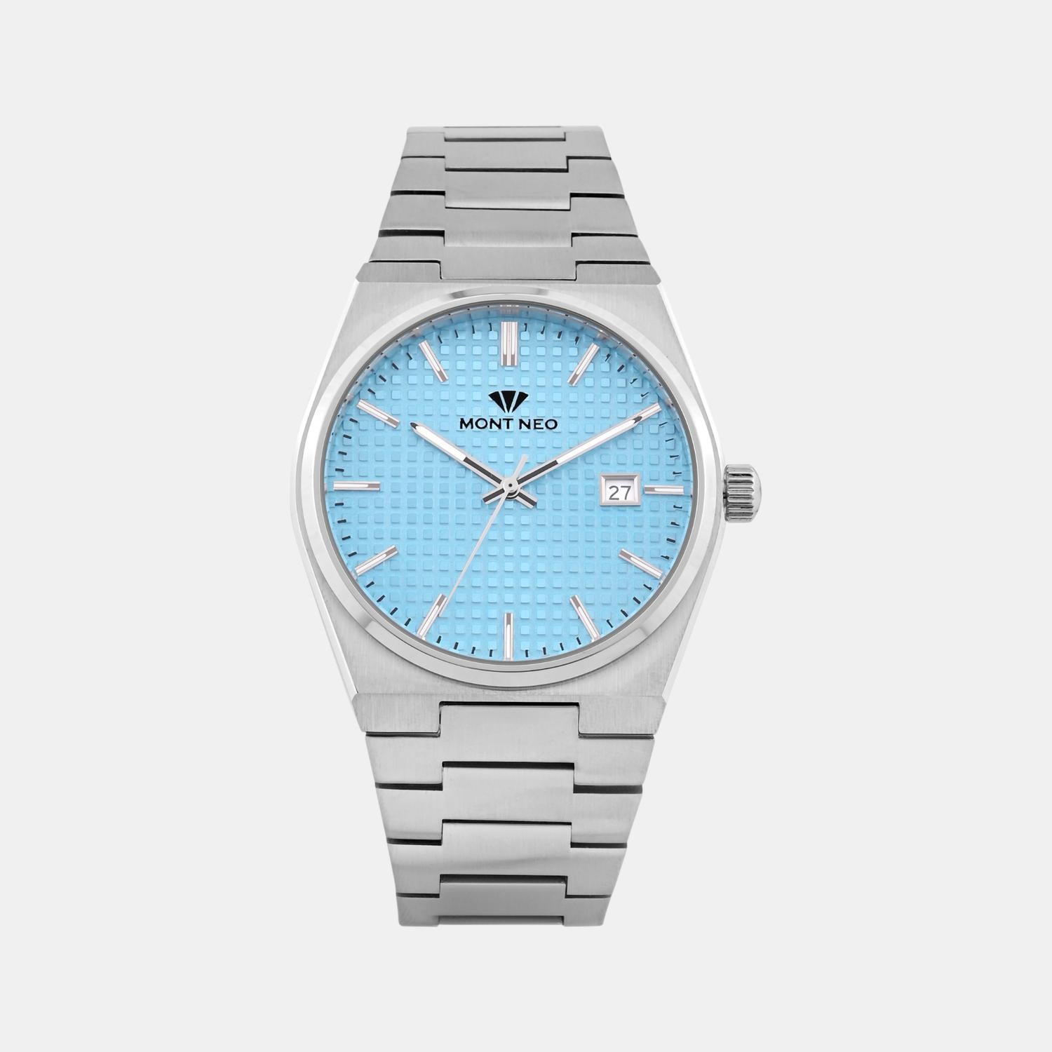 Men Quartz Blue Dial Analog Metal Watch G3509E-M1118
