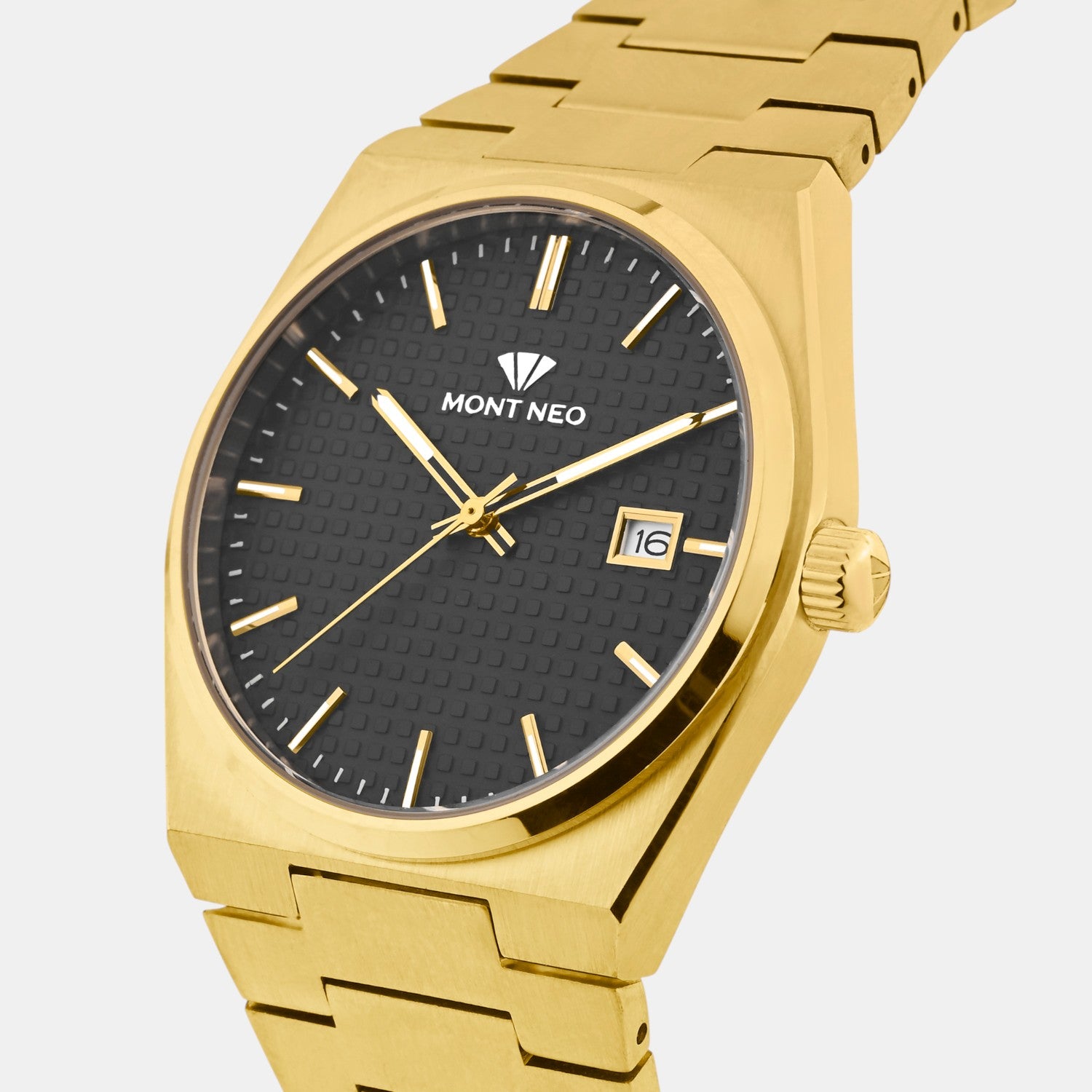 Men Quartz Black Dial Analog Metal Watch 3509E-M2204