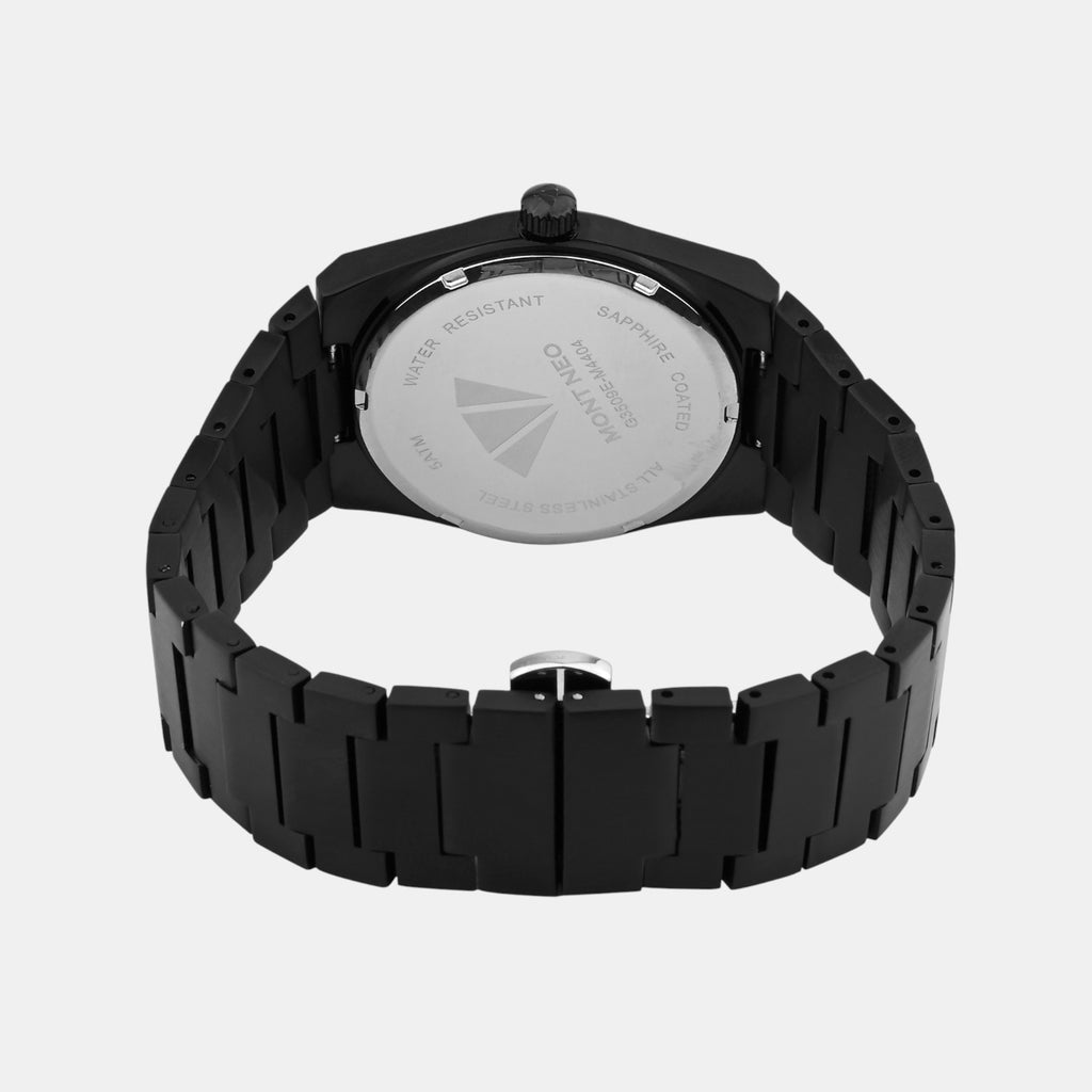 Men Quartz Black Dial Analog Metal Watch 3509E-M4404