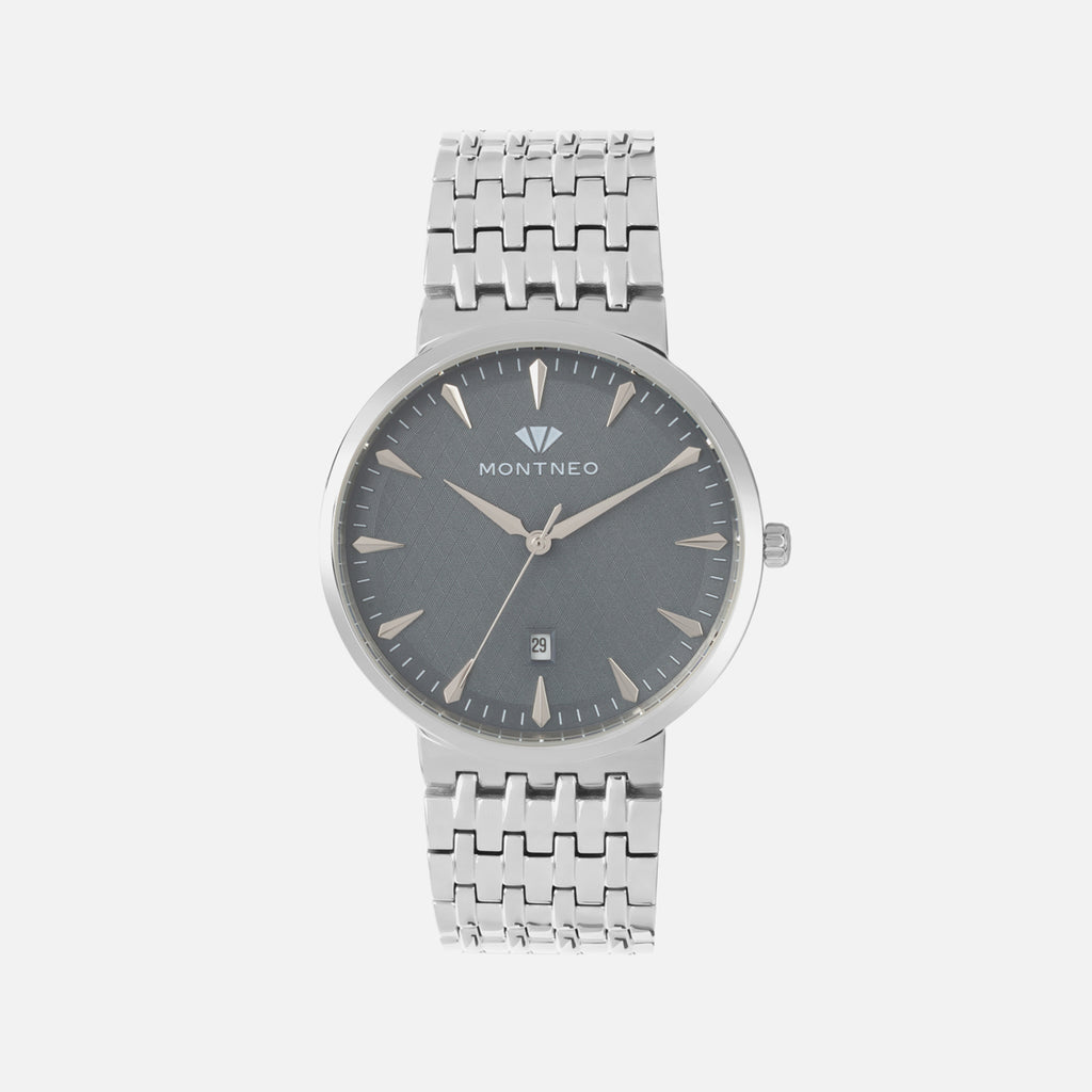 Men Quartz Grey Dial Analog Metal Watch G3522T-M1105
