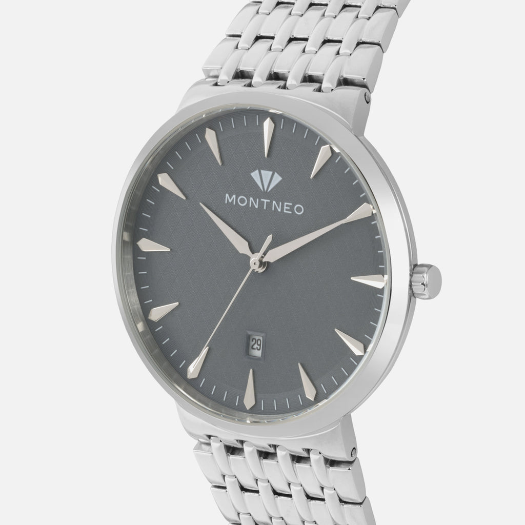 Men Quartz Grey Dial Analog Metal Watch G3522T-M1105