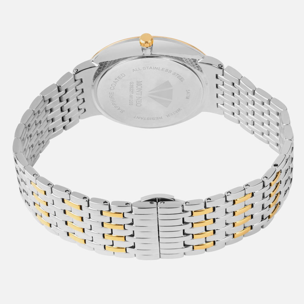 Men Quartz Silver Dial Analog Metal Watch G3522T-M1203