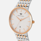 Men Quartz Silver Dial Analog Metal Watch G3522T-M1303