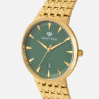 Men Quartz Green Dial Analog Metal Watch G3522T-M2214