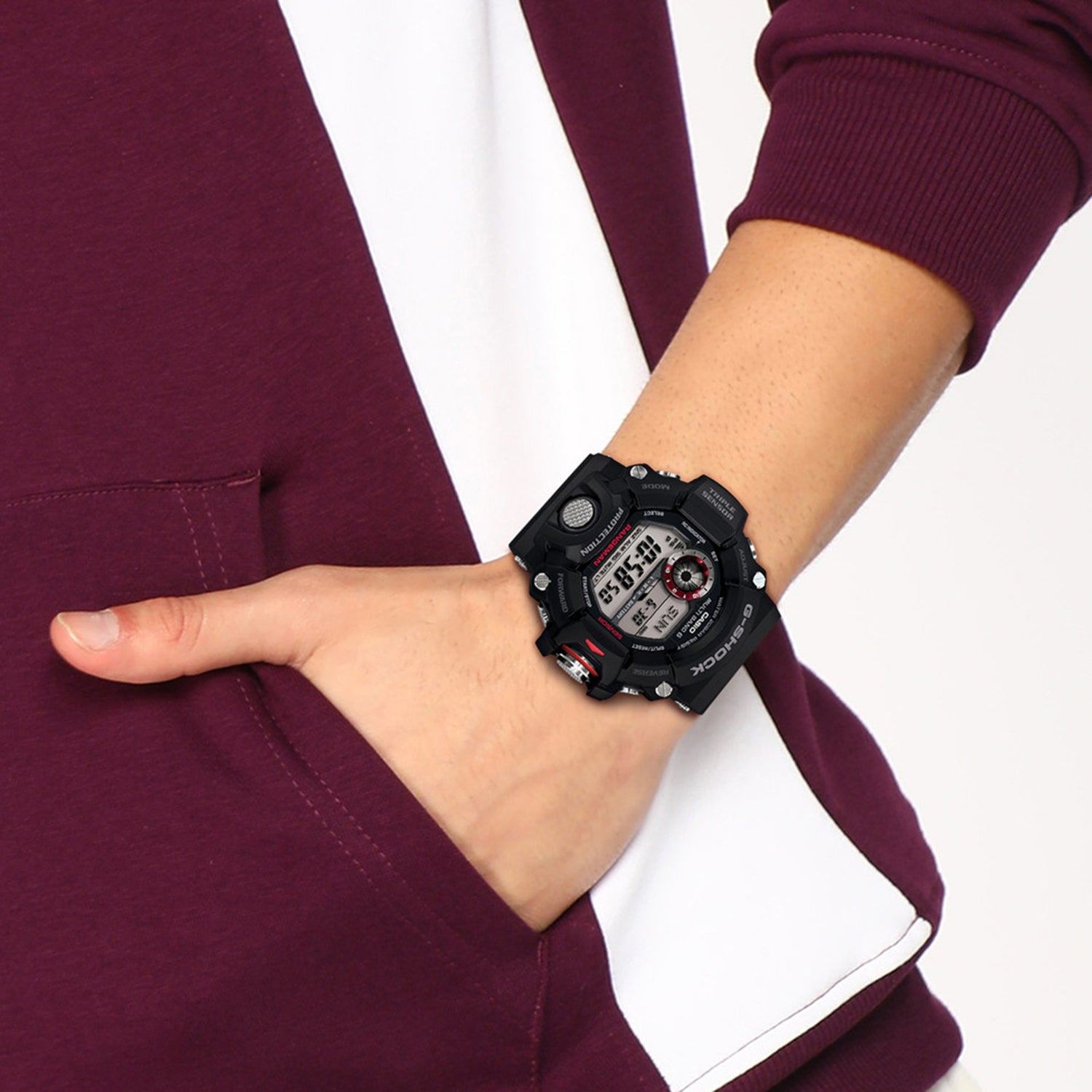 G-Shock Men Quartz Black Dial Digital Resin Watch G485