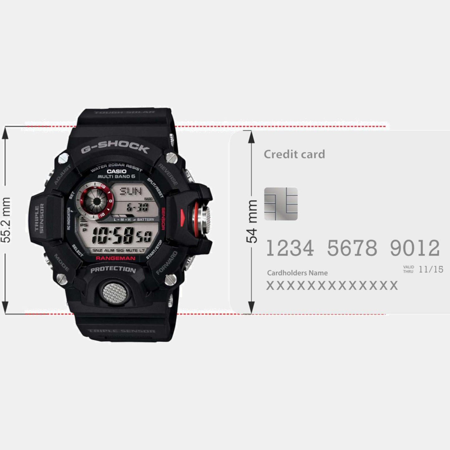 G-Shock Men Quartz Black Dial Digital Resin Watch G485