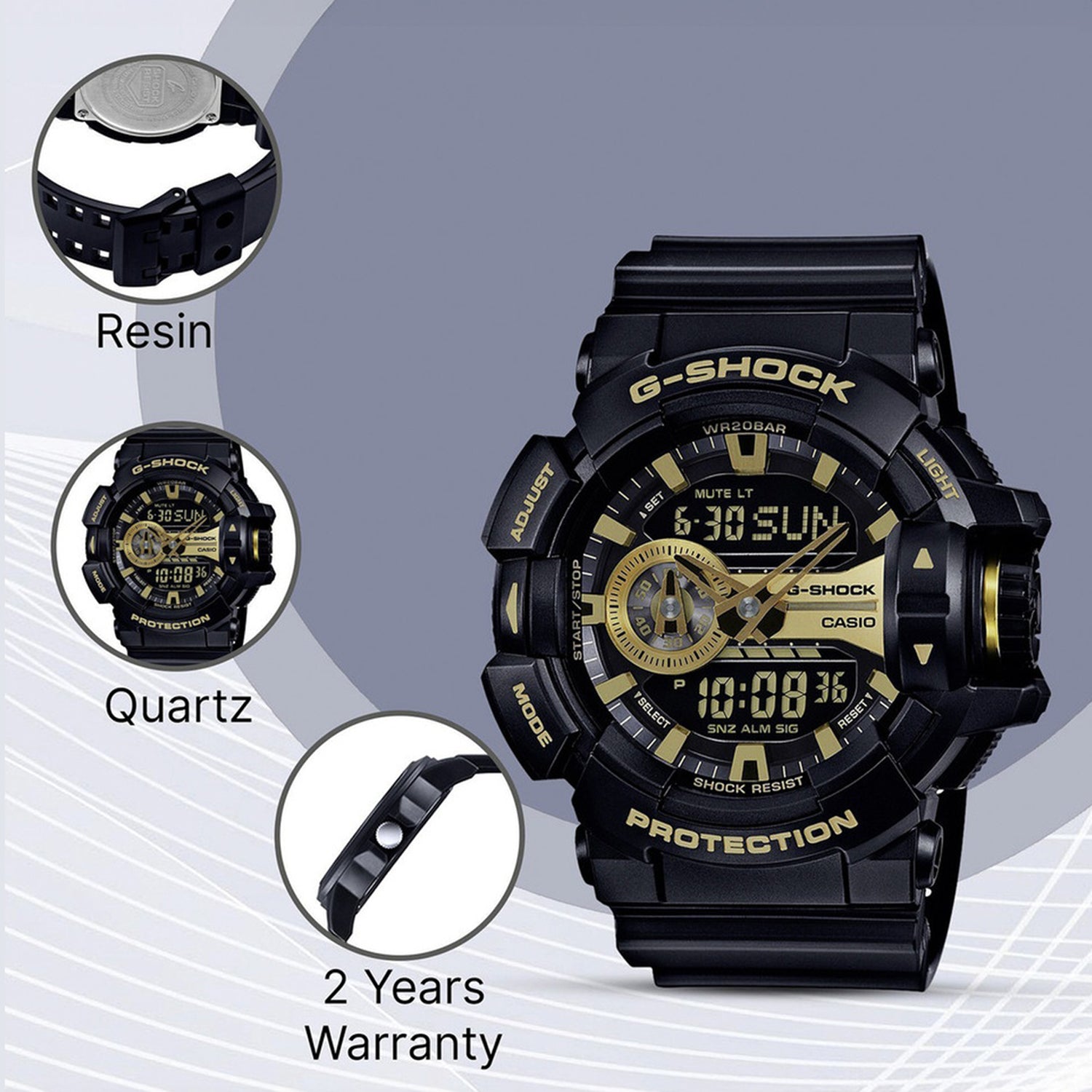 G-Shock Men Quartz Black Dial Analog-Digital Resin Watch G651