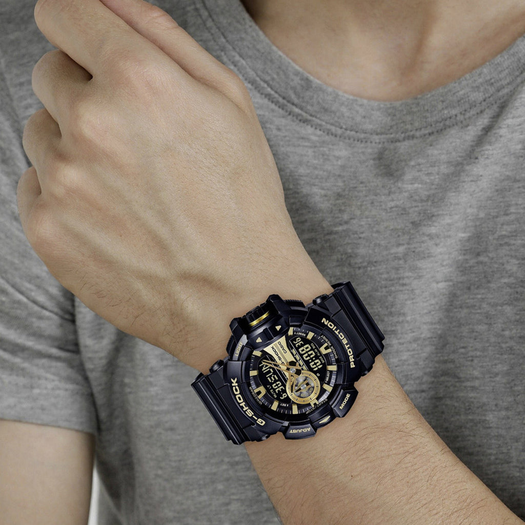 G-Shock Men Quartz Gold Dial Analog-Digital Resin Watch G651