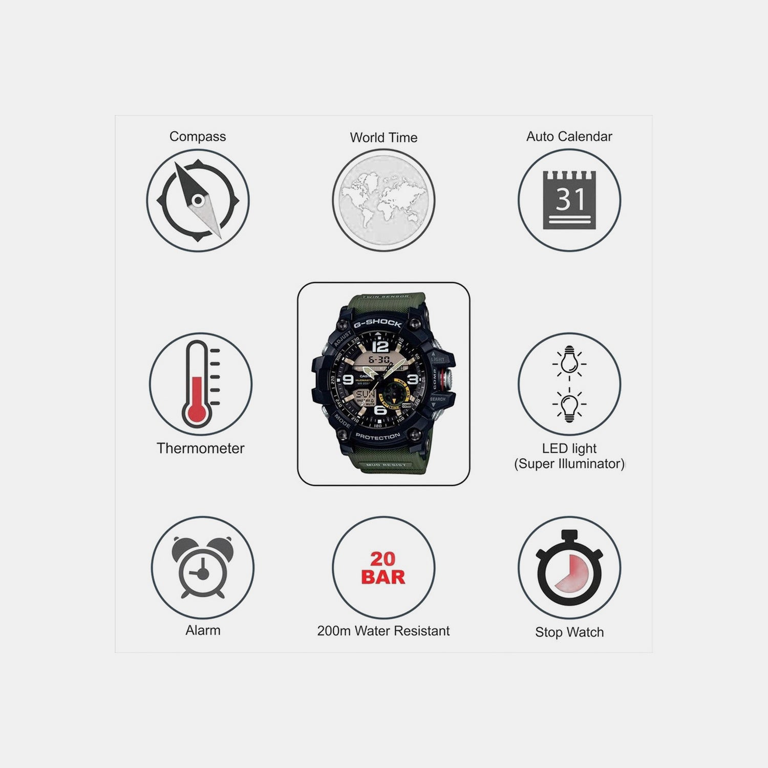 G-Shock Men Quartz Black Dial Analog-Digital Resin Watch G662