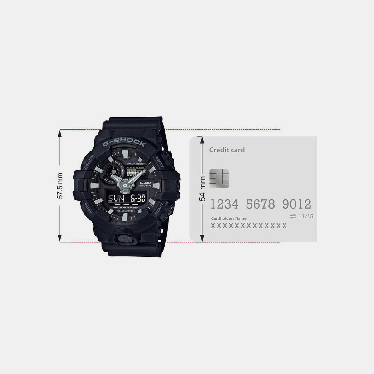 G-Shock Men Quartz Black Dial Analog-Digital Resin Watch G715
