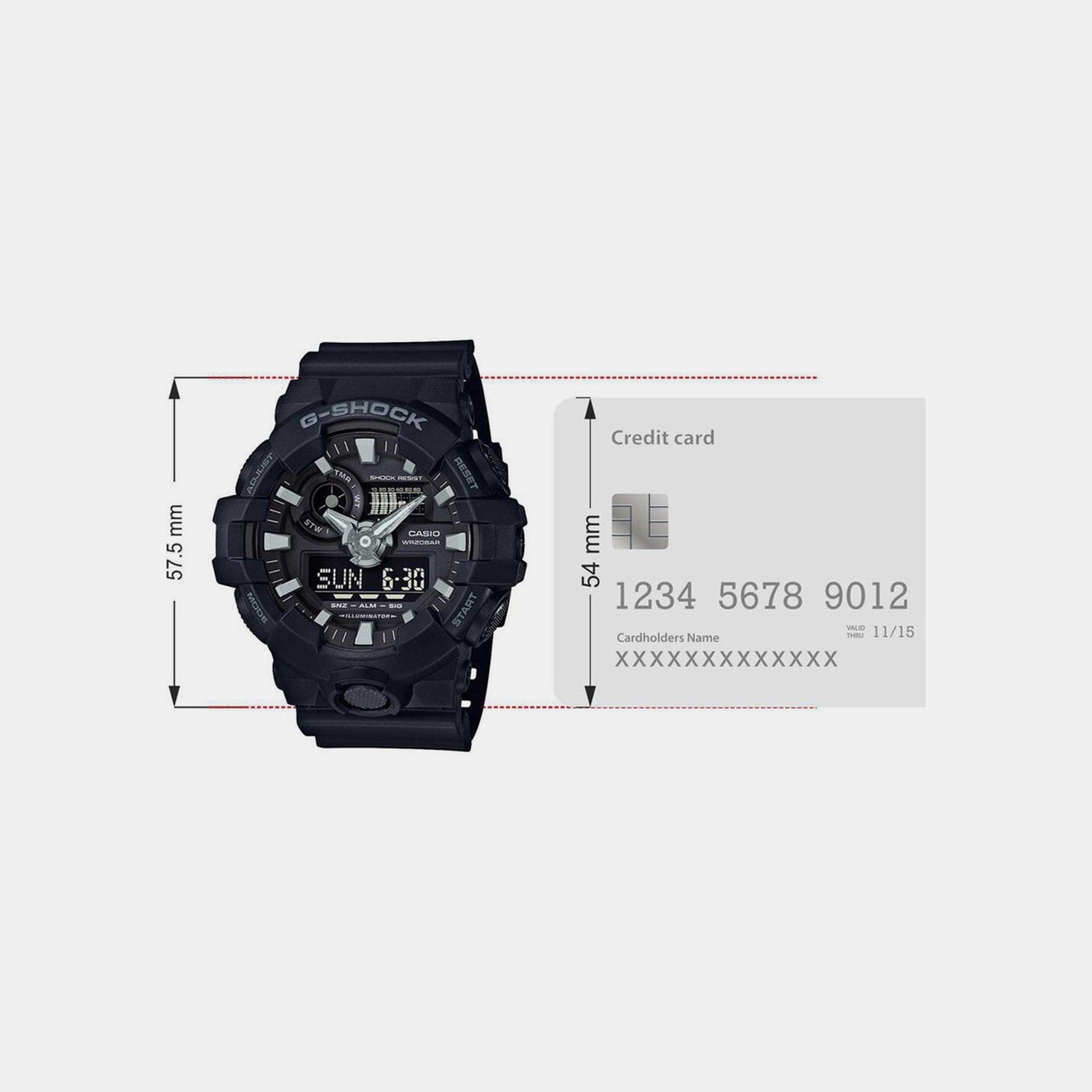 G-Shock Men Quartz Black Dial Analog-Digital Resin Watch G715