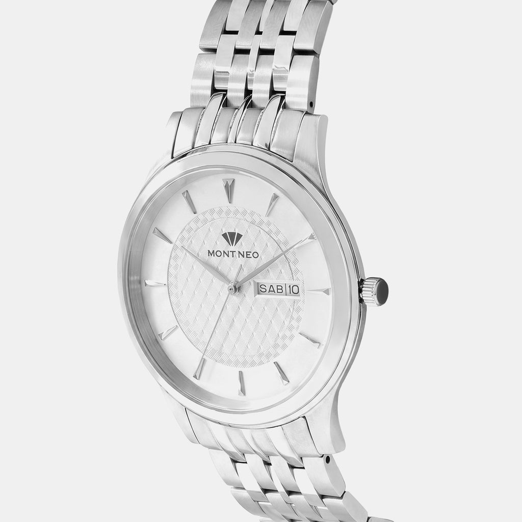 Regular Men Quartz Silver Dial Analog Stainless Steel Watch G8500D-M1102